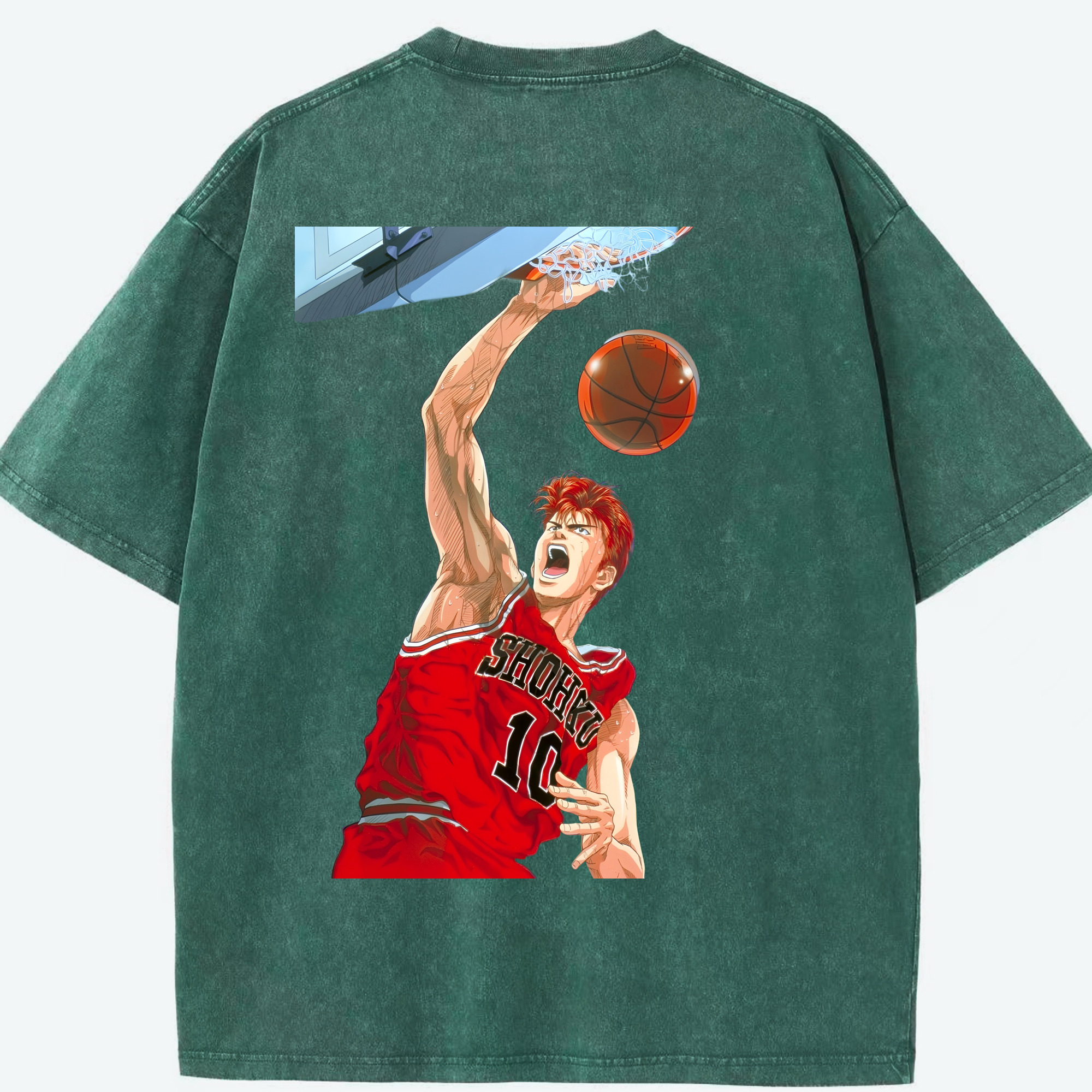 （画像用） SLAM DUNK／スラムダンク 綿100% ヴィンテージ風 半袖Tシャツ（背面プリント）